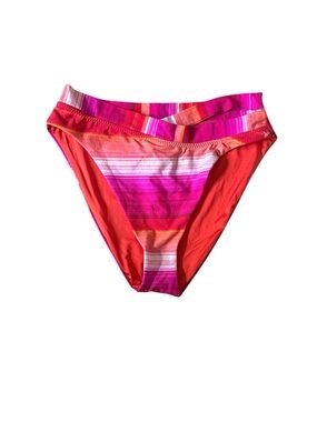 Trina Turk Pink Red Orange Stripe Bikini Bottoms